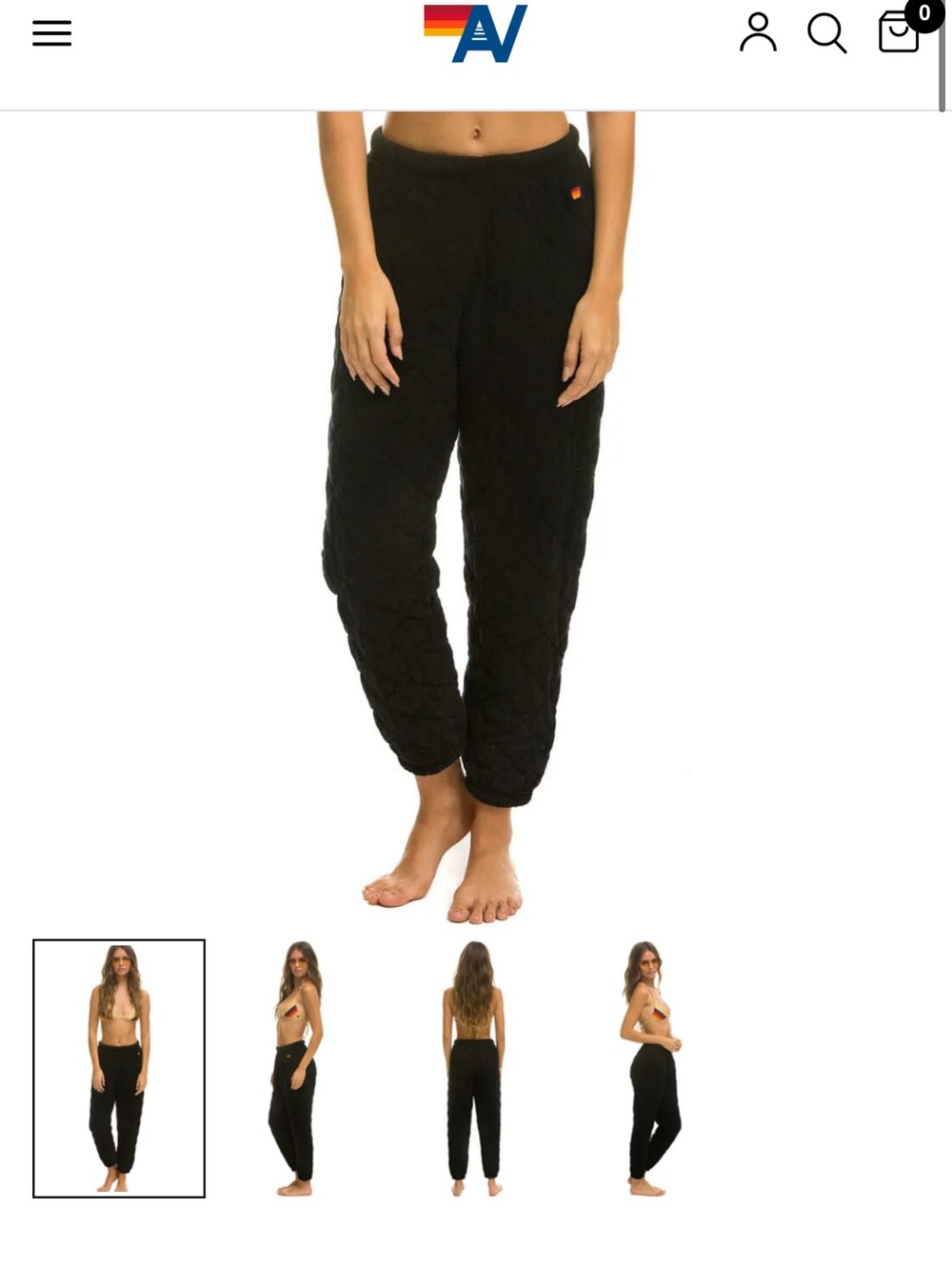 Aviator Nation Quilted Black Sweatpants